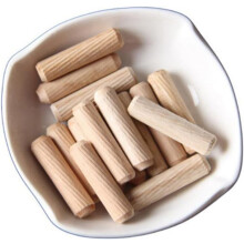 200 Pack 6mm x 30mm Eucalyptus Wooden Dowels Straight Fluted Pins for Furniture Repairs and Craftmaking