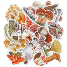 200 Stück Cartoon-Pilz-Scrapbooking-Aufkleber, DIY, handgefertigt, selbstklebende Aufkleber