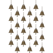25 Stück kleine kupferne Weihnachtsglöckchen mit Haken, 3,8 cm, bronzene Hängeglocken