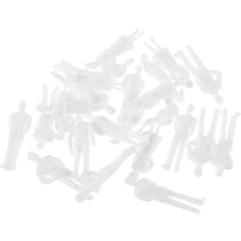 50 Miniatur-Menschenfiguren zum Selberbauen, unbemalt, weiß, Mini-Figuren-Ornamente