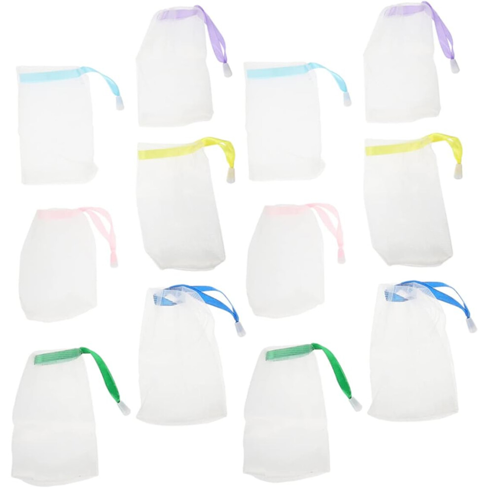 Hkhbjs 25Pcs Colorful Drawstring Mesh Soap Saver Bags Foaming Soap Mesh Holder Small Bag
