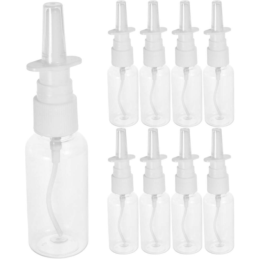 Hkhbjs 24Pcs Empty Refillable Nasal Spray Bottles Plastic Portable Nose Pump Atomizer For Saline Mist Spray