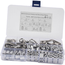250-teiliges Set mit Crimp-Drahtseilschlaufen aus Edelstahl 304