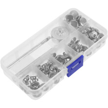 25-teiliges Set mit 12,5 mm Edelstahl-Druckknöpfen, inklusive Stanzwerkzeug und Aufbewahrungsbox