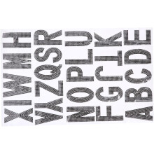 26 schwarze Alphabet-Buchstabenaufkleber mit Strasssteinen zum Selbstkleben, DIY-Bastelaufnäher für Kleidung und Schuhe
