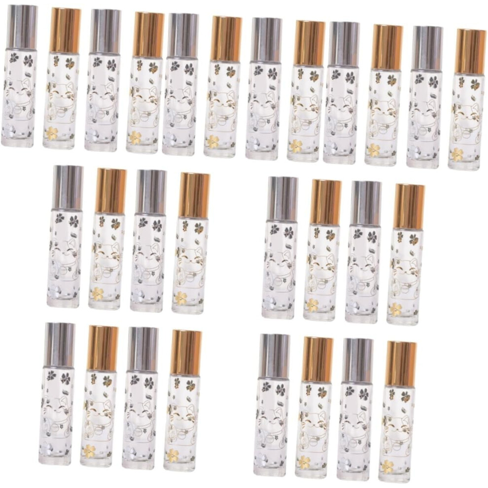 Hkhbjs Golden/Silver 28Pcs Essential Oil Sub Bottle Perfume Bottle Multipurpose For Cosmetic Travel Containers Portable