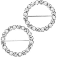 2 Stück modische Schalringe mit Herzclips für Damen, geeignet für Seide, Winter.