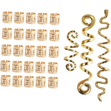 28-teiliges Set Dreadlock-Accessoires: Metallringe, Haarschmuck für Zöpfe, Haarringe und Manschetten für Dreadlock-Frisuren