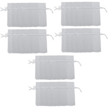 3er-Pack Organza-Beutel mit Kordelzug, weiße Schmuckbeutel für Hochzeitsgeschenke und Partyverpackungen