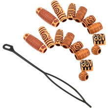 40 Stück Dreadlock-Perlen aus Holz für Zöpfe, lockere Flechtfrisuren, Haarschmuck, afrikanische Haarverzierungen