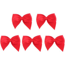200 Stück rote Satinschleifen (2,2 x 2 cm) für Kleidung, DIY-Kopfschmuck und Bastelzubehör