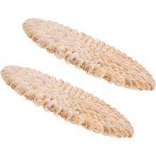2er-Set runde Getränkeuntersetzer aus natürlichen Muscheln, beige, maritime Tischdekoration im Küstenstil
