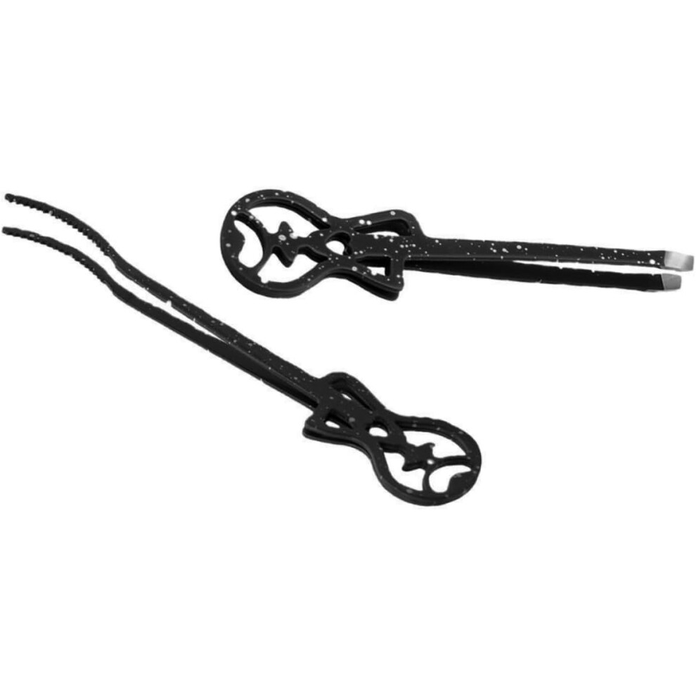 Hkhbjs Black 2Pcs Eyelash Curler Tweezers Lash Extension Applicator Tool For Eyelash Curling Makeup Accessories Women Girls