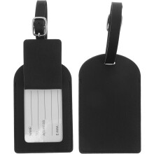 2pcs Pu couro bagagem etiquetas bolsa de viagem nome ID cartão etiqueta privacidade tampa mala etiqueta