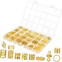 Flechtaccessoires, Haarschmuck für Damen, Flechtfrisuren, 1 Box, Metall-Haarspangen für Flechtfrisuren, Goldfarben
