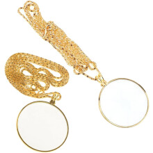 5x vergrootglas hanger ketting van zinklegering, 2 stuks met glazen lens voor het lezen van kranten en boeken.