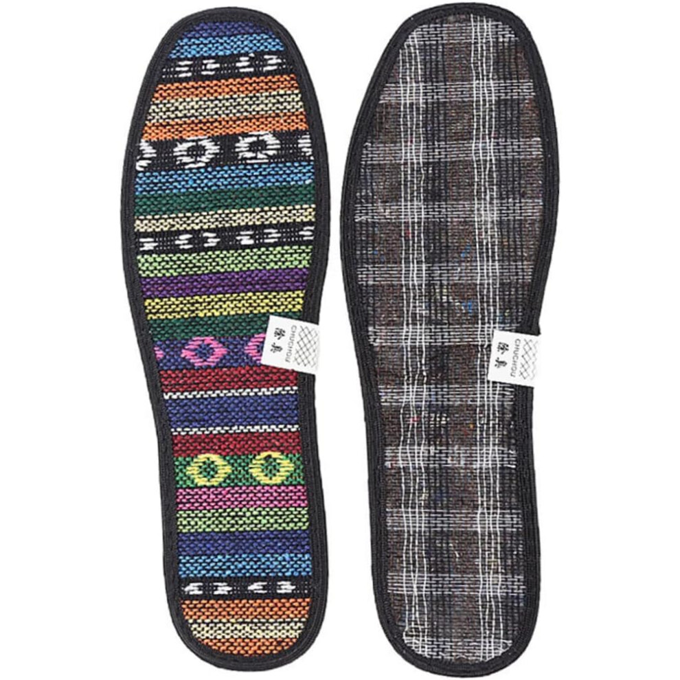 Hkhbjs 3Pairs Hand Embroidered Insoles Shoe Cushions Bamboo Insoles Breathable Shoe Pads For Sports Foot Care
