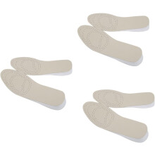 3pairs Simple Shoe Lifts Height Increase Insoles Cow Leather Eva Shoe Cushions Taller Pads