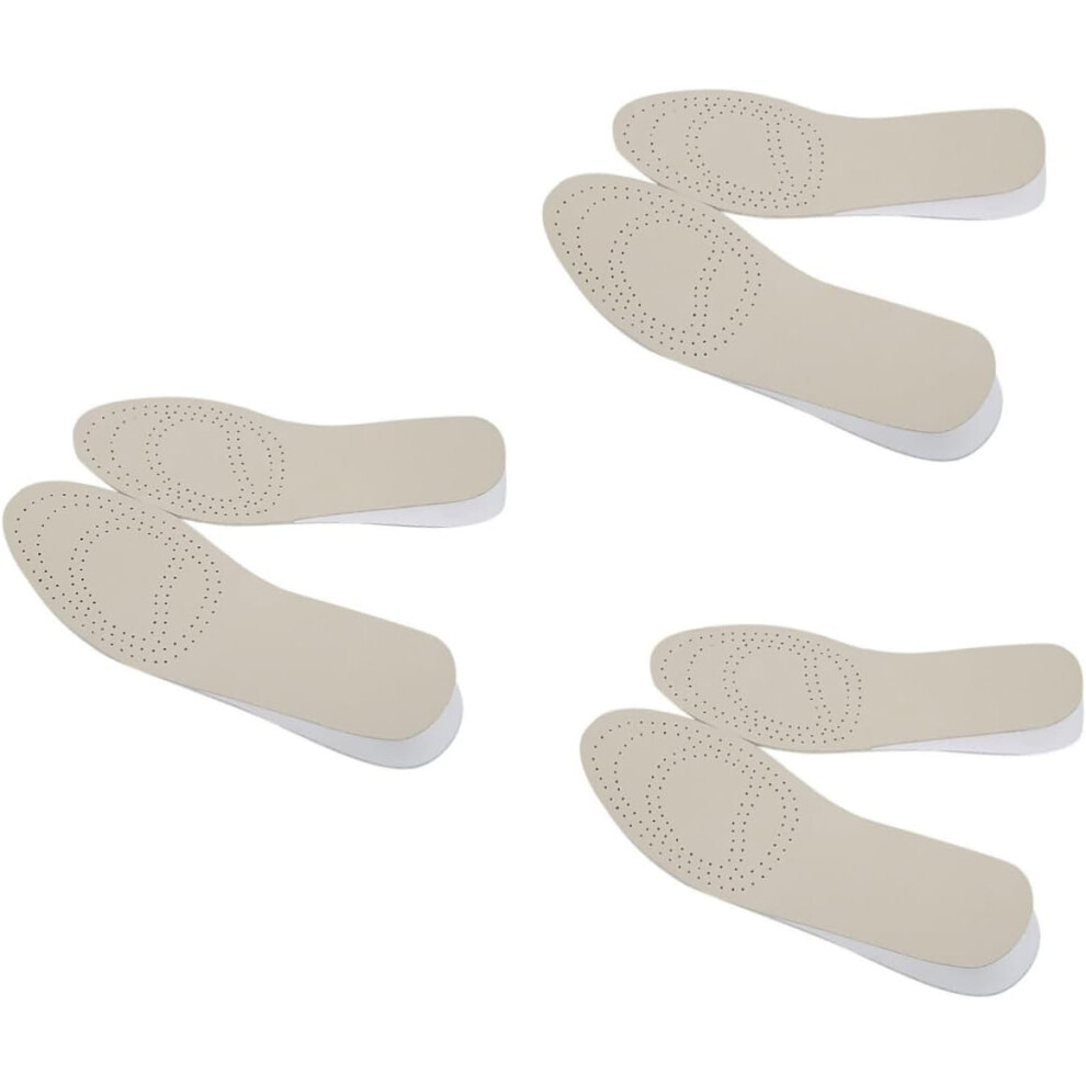 Hkhbjs 3Pairs Simple Shoe Lifts Height Increase Insoles Cow Leather Eva Shoe Cushions Taller Pads