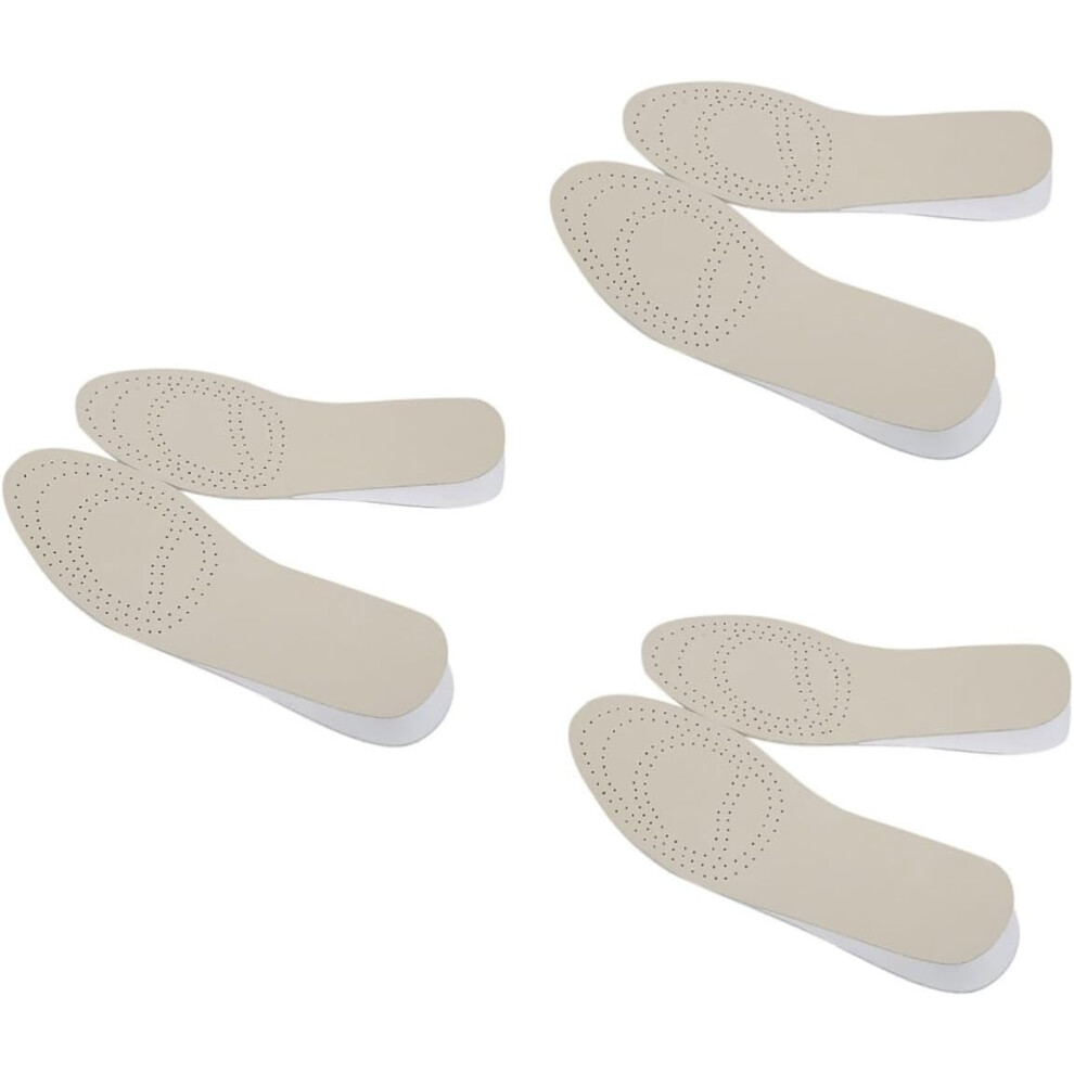 Hkhbjs 3Pairs Simple Shoe Lifts Height Increase Shoe Pads Cow Leather Eva Cushions Taller Pads For Walking Comfort