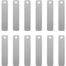 25 kpl ruostumattomasta teräksestä valmistettuja metallisia leimauslappuja suorakulmion muotoisille avaimenperäaihioille