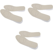 3pairs Unisex Shoe Lifts Height Increase Shoe Pads Practical Leather Insoles for Height Boosting