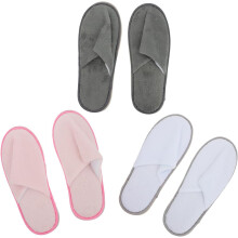 3 Paar rutschfeste Baumwollpantoffeln für Hotels, ideal für den Innenbereich, aus strapazierfähigem Fleece-Material