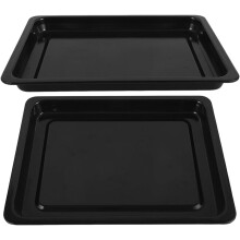 2er-Set schwarze Emaille-Backbleche für den Backofen, robustes und hitzebeständiges Keksbackblech-Set