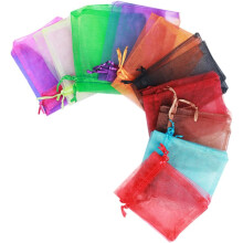 25 Kosmetikbeutel aus Gaze mit Kordelzug, 20 x 30 cm, tragbare Aufbewahrungsbeutel für Süßigkeiten, Mehrzweck-Geschenktüten
