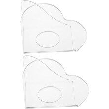 2 Stück herzförmige Acryl-Nagelkunstpalette, Mischschale für Gel-Nagellack, Halterzubehör