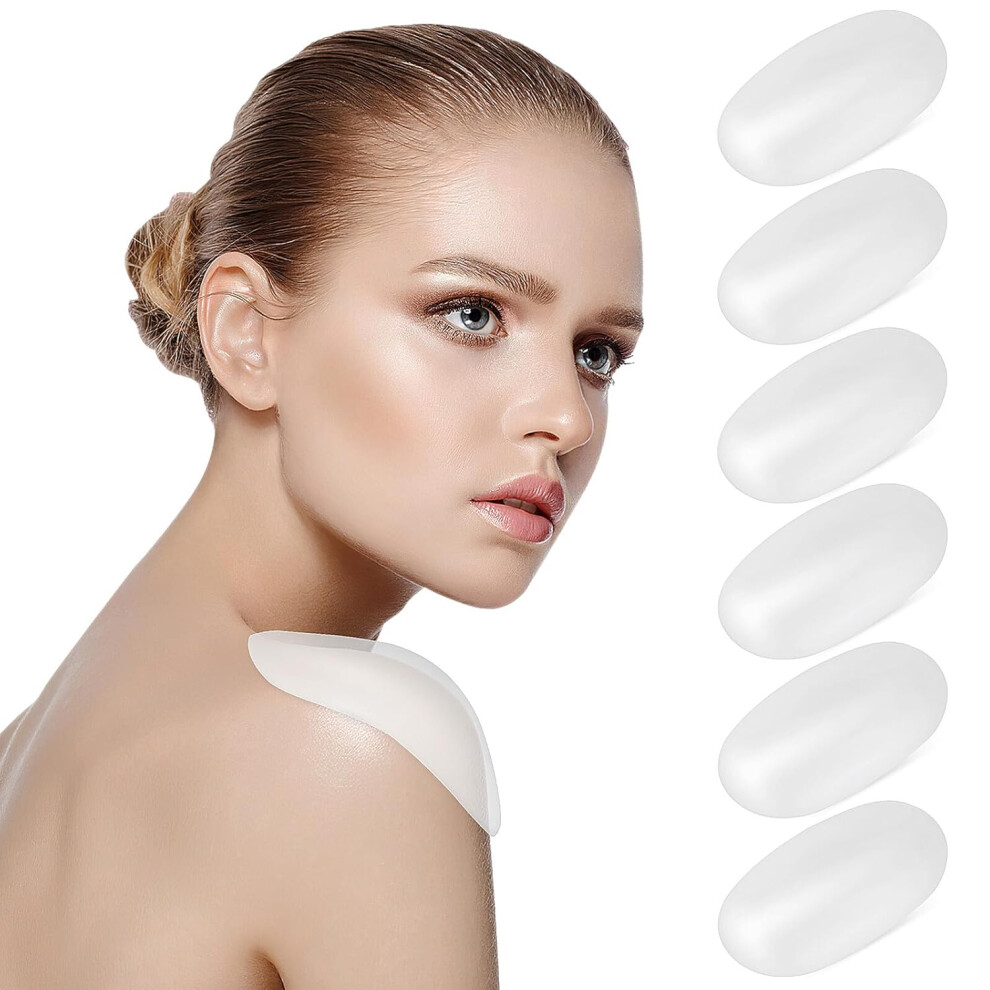Hkhbjs White 3Pairs Invisible Shoulder Pads Self-Adhesive Silicone Shoulder Support Pads Reusable Enhancer For Women
