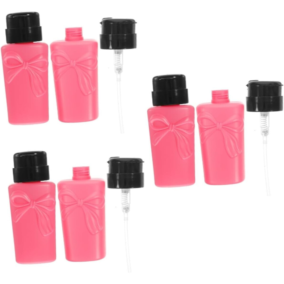 Hkhbjs 6Pcs Plastic Makeup Remover Storage Bottles Empty Nail Polish Remover Pump Dispensers
