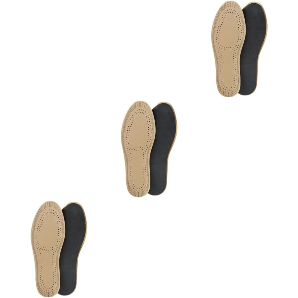 Hkhbjs 3Pairs Pigskin Breathable Leather Insoles For Shoes Absorption Insoles Sweat Control Replacement Inner Soles