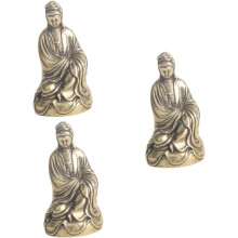 3-teiliges Set aus Guanyin-Skulpturen aus Messing, Buddha-Statuen und Figuren zur Dekoration von Schreibtisch und Zuhause