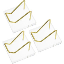 3-teiliges Set kleiner, herzförmiger Acryl-Präsentationsständer mit Sockel, Kristall- und Mineralienständer