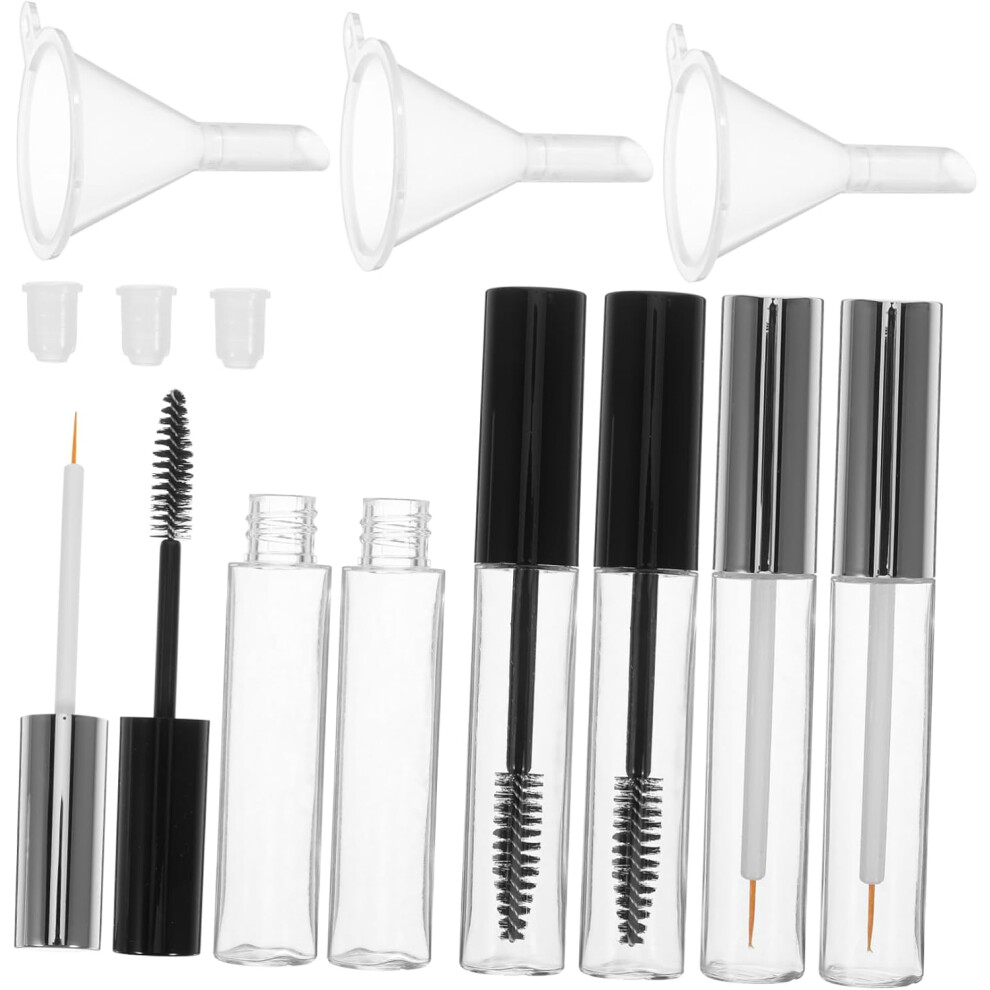 Hkhbjs Black Empty Mascara Tube Container Set 9Pcs 10Ml Eyelash Brush