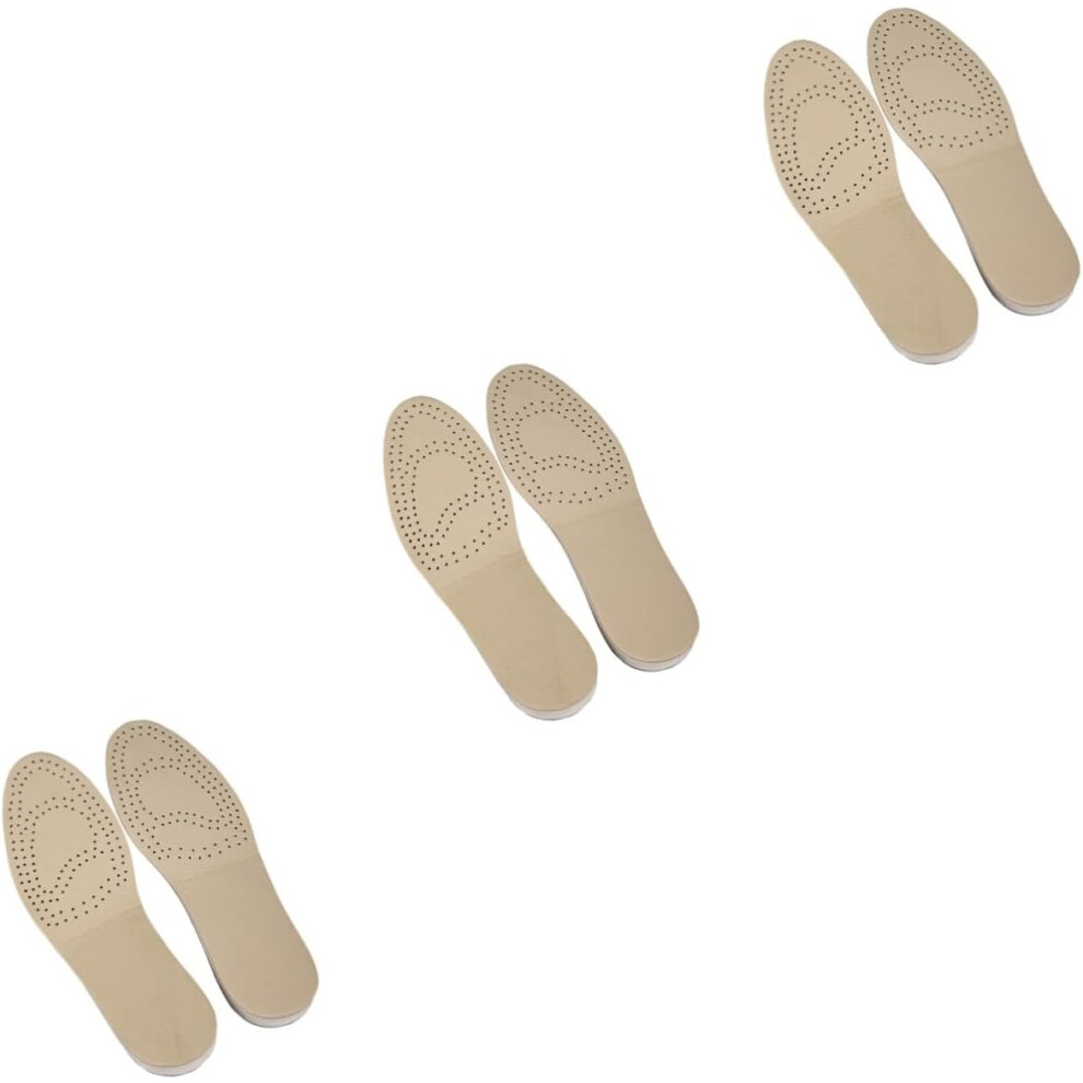 Hkhbjs 3Pairs Breathable Cowhide Shoe Lift Insole Height Increase Shoe Pads For Men Invisible Heel Lift Insert