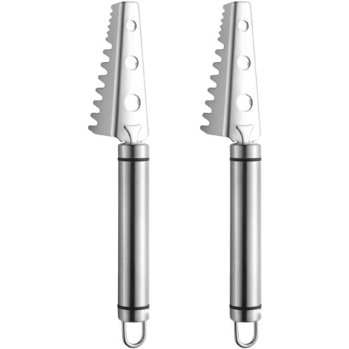 2pcs Fish Descaling Tool Fish Cleaning Tool Stainless Steel Ergonomic Handle Efficient Scale Remover