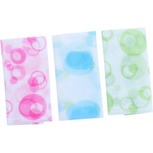 3-teiliges Set aus Nylon-Badetüchern mit langem Rückenschrubber und Peeling-Duschhandtüchern