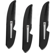 3 buc piepteni de coafat pentru barbă masculină, instrumente pliabile pentru îngrijirea bărbii