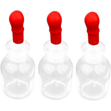 3er-Pack leere Glasflaschen mit Tropfspitze für die praktische Anwendung mit kleinen Dosierpipetten.