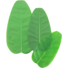 3er-Set Bananenblatt-Tischsets aus Kunststoff mit realistischem Design und einfacher Reinigung