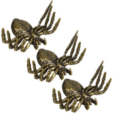 3-teiliges Set aus Messing-Spinnenstatuen mit naturgetreuem Design und elegantem Vintage-Stil