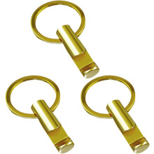 3 stuks eenvoudige flesopener sleutelhangers van zinklegering met unieke vorm, corrosiebestendig en gemakkelijk te gebruiken.