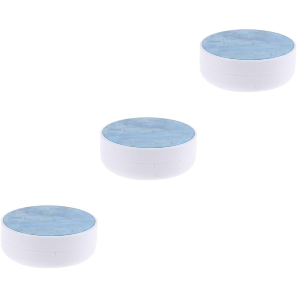 Hkhbjs Blue 3Pcs Lenses Case Marble Pattern Portable Lenses Holder For Home And Travel Lens Case Holder