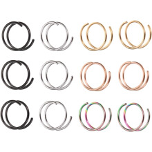 12 piezas de aros de nariz en espiral, joyas para piercings nasales, aros decorativos para piercings nasales