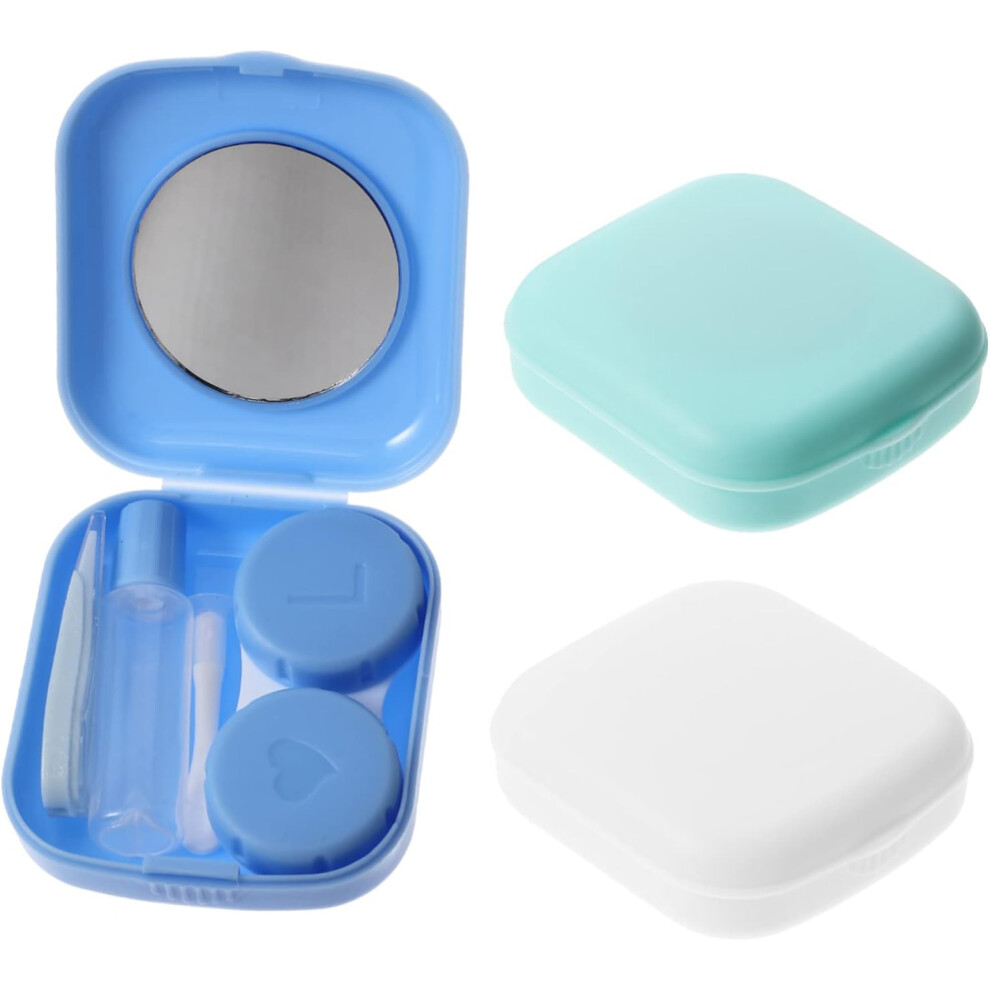 Hkhbjs 3 Sets Travel Lens Case Decorative Contact-Lens Box Portable Contact-Lens Holder