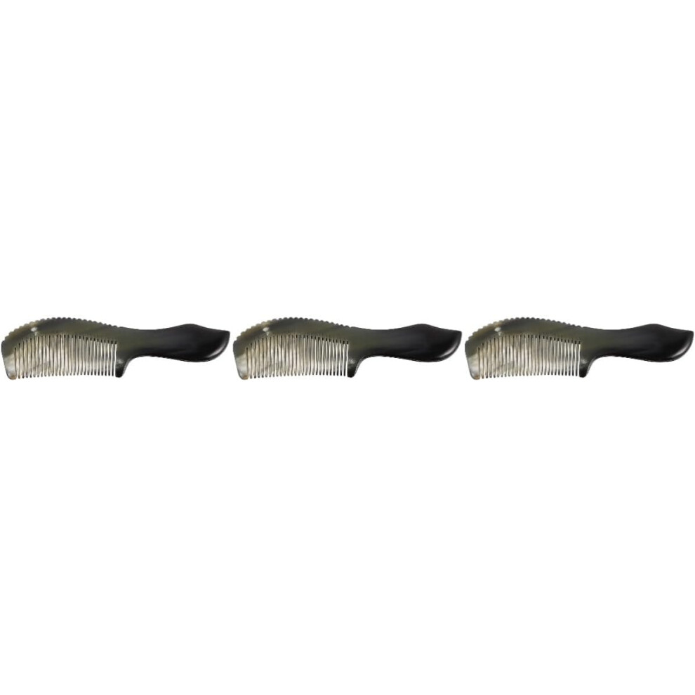 Hkhbjs 3Pcs Natural Ox Horn Comb Massage Comb For Scalp Portable And Fashion Hairdressing Tool