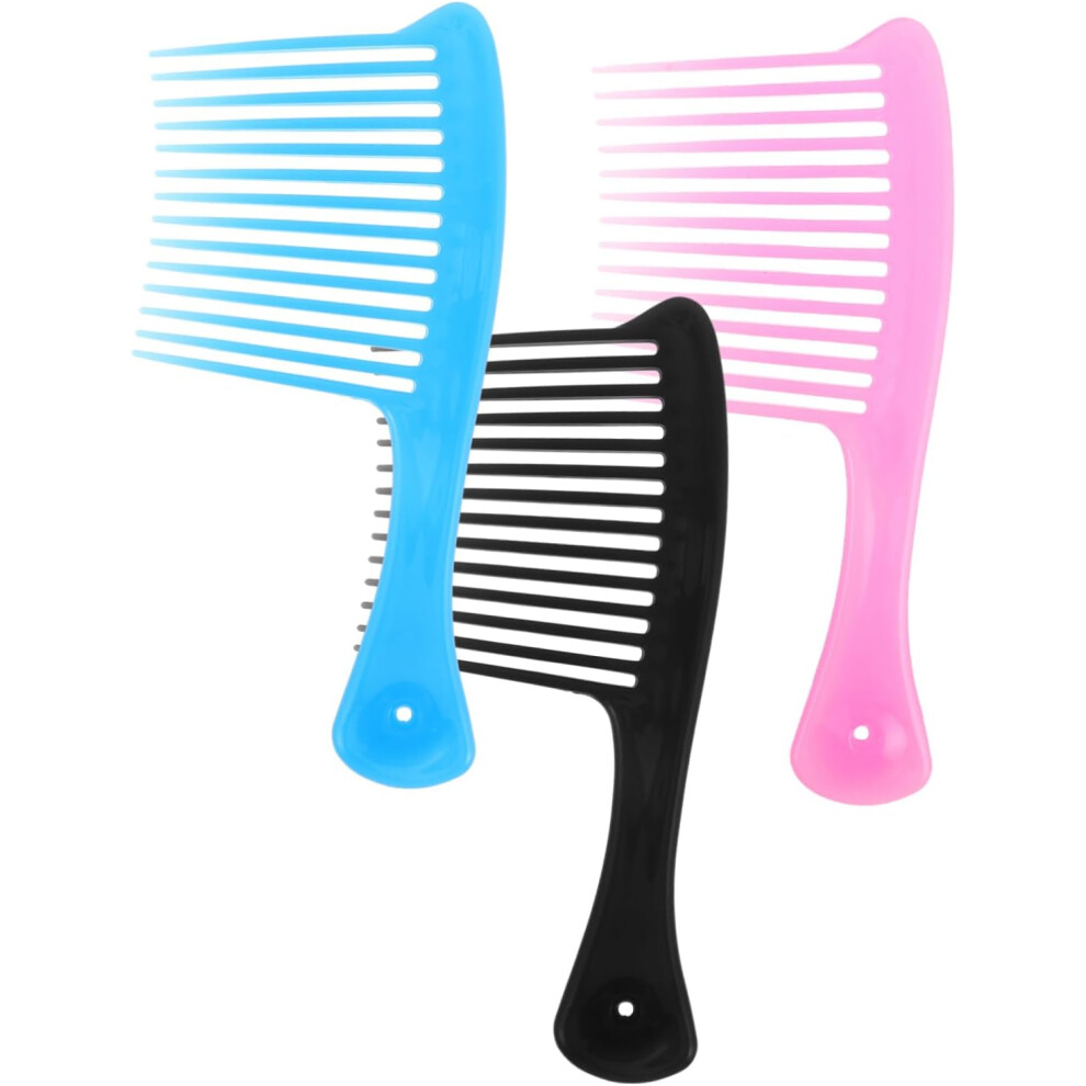Hkhbjs 3Pcs Big Comb Wide Tooth Hair Comb For Curl Braid Style Wet Hair Detangler Fashionable Home Use