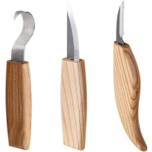 Juego de 3 cuchillos de acero inoxidable para tallar madera, cinceles y cortadores para carpintería.